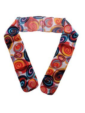 True Vintage Mod Groovy Psychadelic Spiral Wrap Neck Scarf 1960's 52"